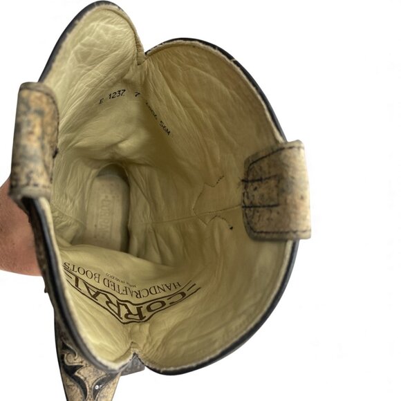 Corral Leather Western Cowgirl Snip Toe Glitter Boots Women's 7 - Picture 9 of 13